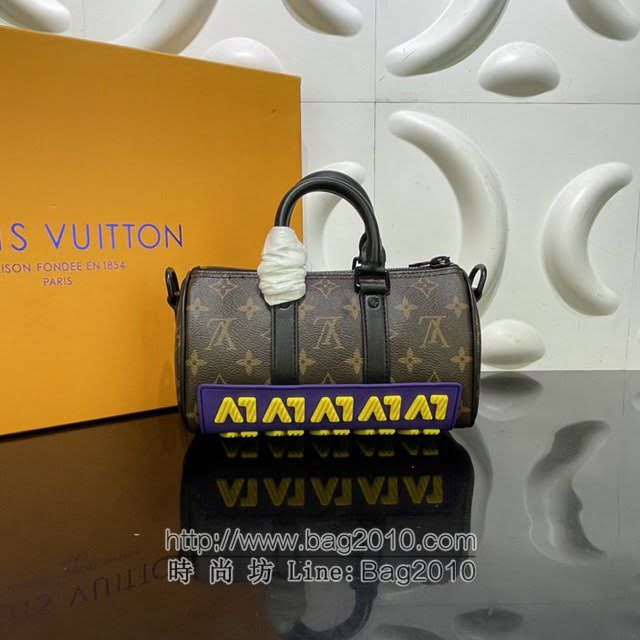 Louis Vuitton新款包包 M45788 路易威登Keepall XS手袋 立体乳胶LV字母贴饰 2021秋季系列LV手提肩背包  ydh4173